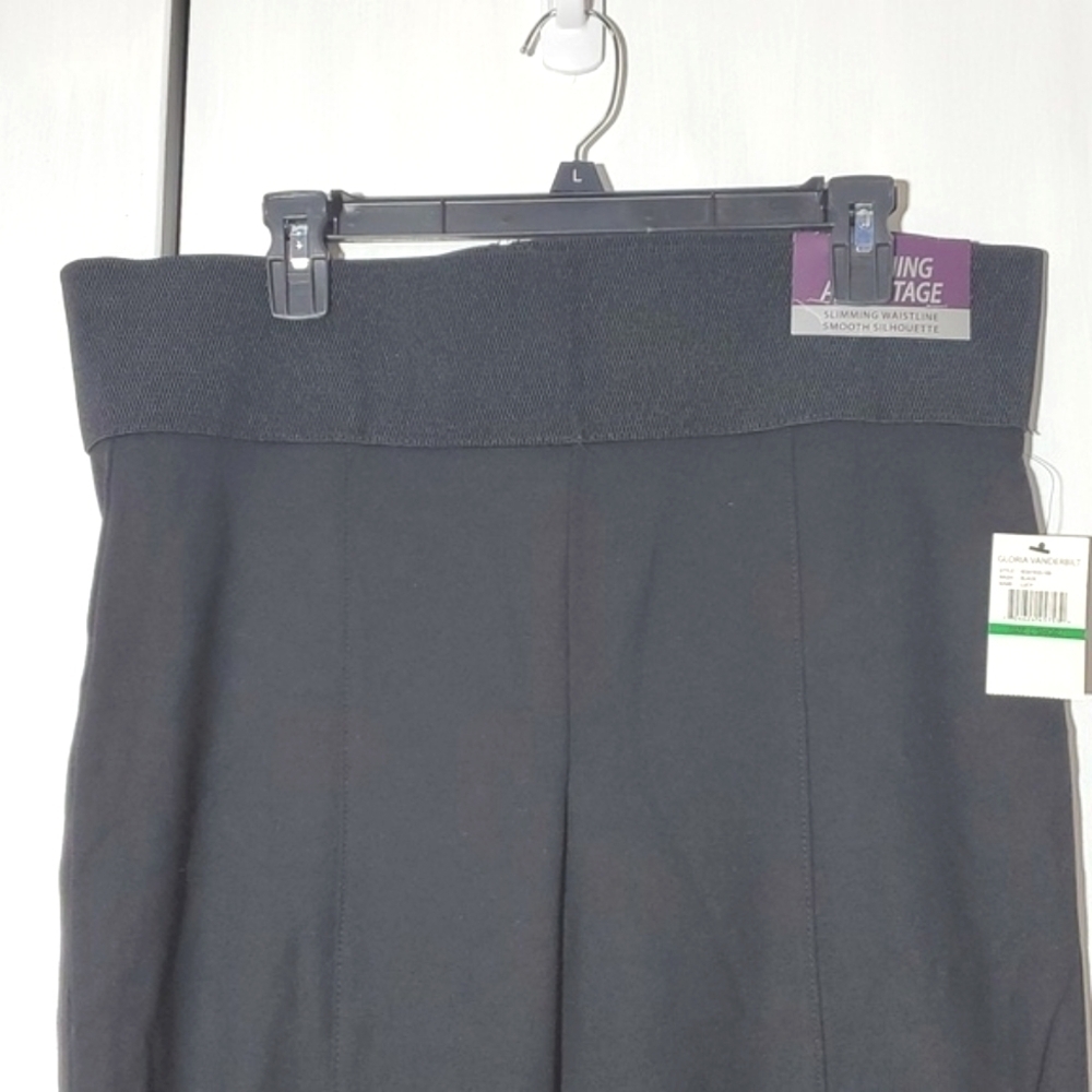 Gloria Vanderbilt| Womens Black Slimming Pull On Dress Trousers Neutral Sz.LP - Picture 2 of 6